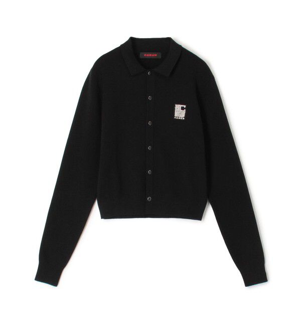 CABaN「コットンカシミヤ パールロゴポロカーディガン」|カーディガン|19 ブラック
