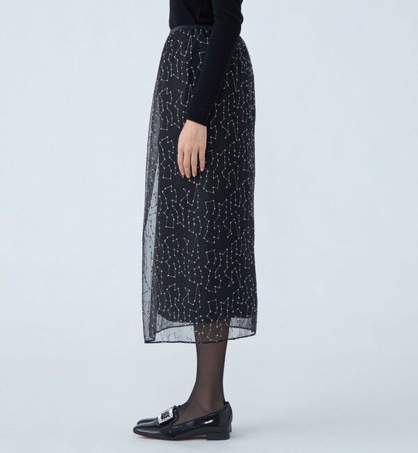 Ballsey「ビーズチュールエンブロイダリー タイトロングスカート」|スカート|