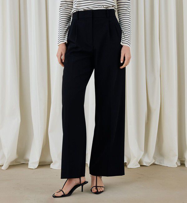 DES PRES「ソフトウールオックス タックセミワイドパンツ」|スラックス|