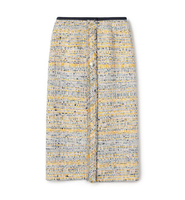 TOMORROWLAND collection「ジョーヌラインファンシー フロントボタンスカート」|タイト|24 イエロー系