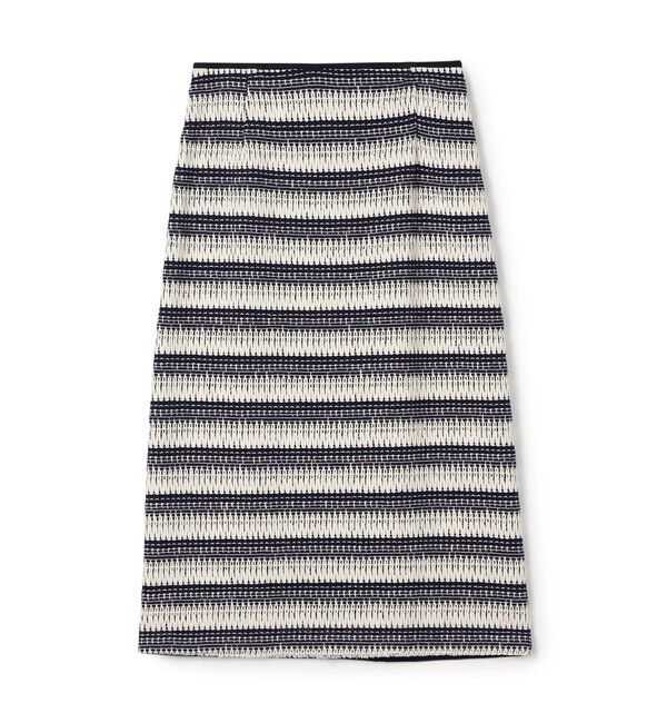 TOMORROWLAND collection「クロッシュボーダー タイトストレートスカート」|タイト|68 ネイビー系