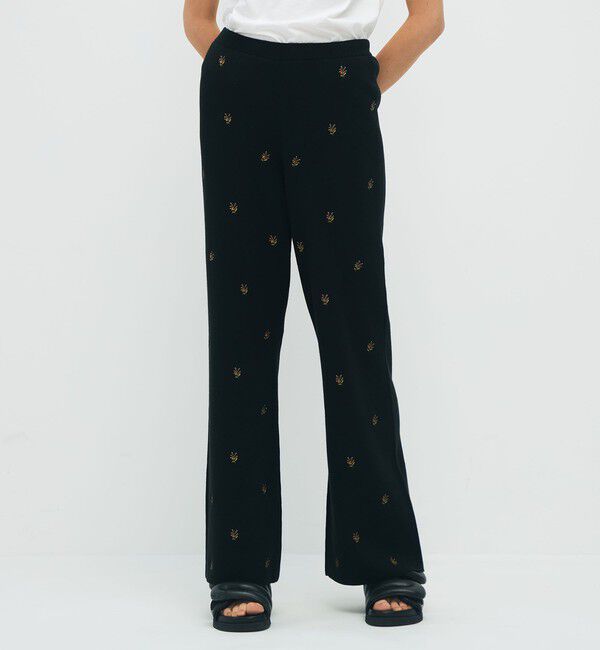 CABaN「コットンカシミヤ エンブロイダリーニットパンツ」|その他|