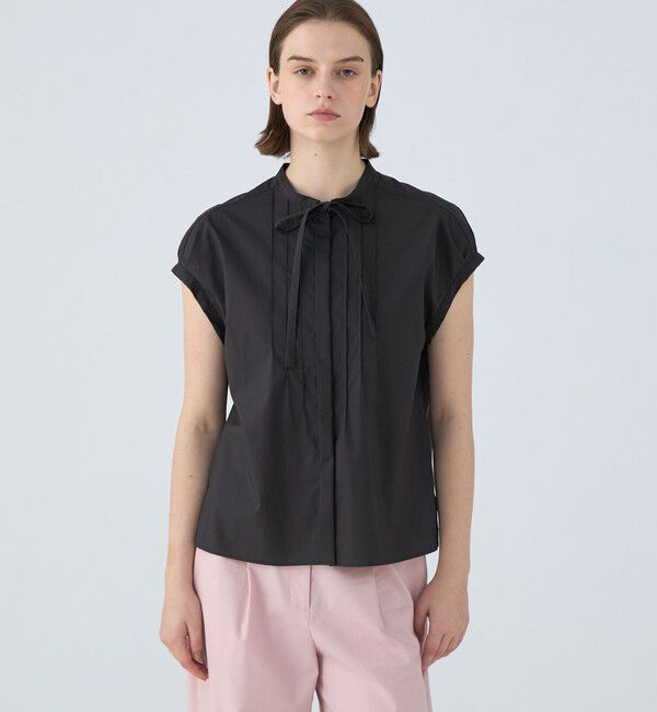 Ballsey「プロセスドコットン ピンタックフレンチスリーブブラウス」|シャツ・ブラウス|