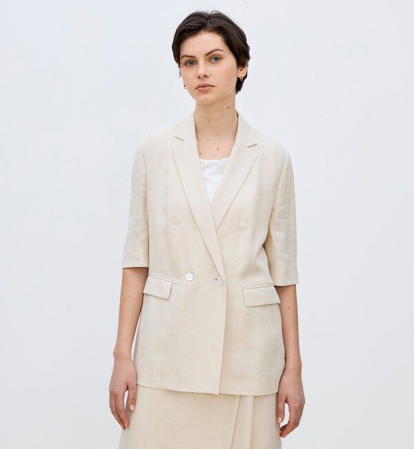 TOMORROWLAND collection「【一部WEB先行予約】レーヨンリネンオックス ハーフスリーブジャケット」|テーラードジャケット|