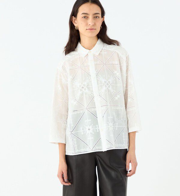 MACPHEE「ビンテージエンブロイダリー レギュラーカラーシャツ」|シャツ・ブラウス|