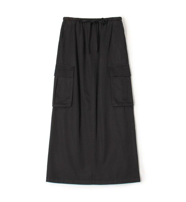 MACPHEE「コットンレーヨンモールスキン カーゴマキシスカート」|タイト|19 ブラック