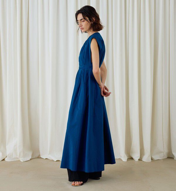 DES PRES「コットンシルクタイプライター スクエアスリーブワンピース」|ワンピース|