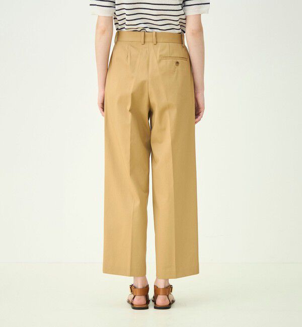 MACPHEE「コットンチノ タックストレートパンツ」|チノ|
