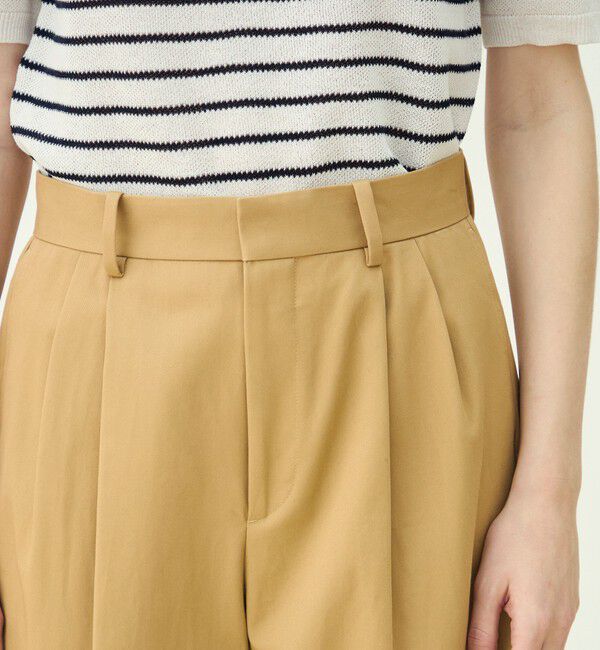 MACPHEE「コットンチノ タックストレートパンツ」|チノ|