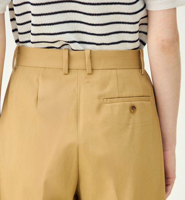 MACPHEE「コットンチノ タックストレートパンツ」|チノ|
