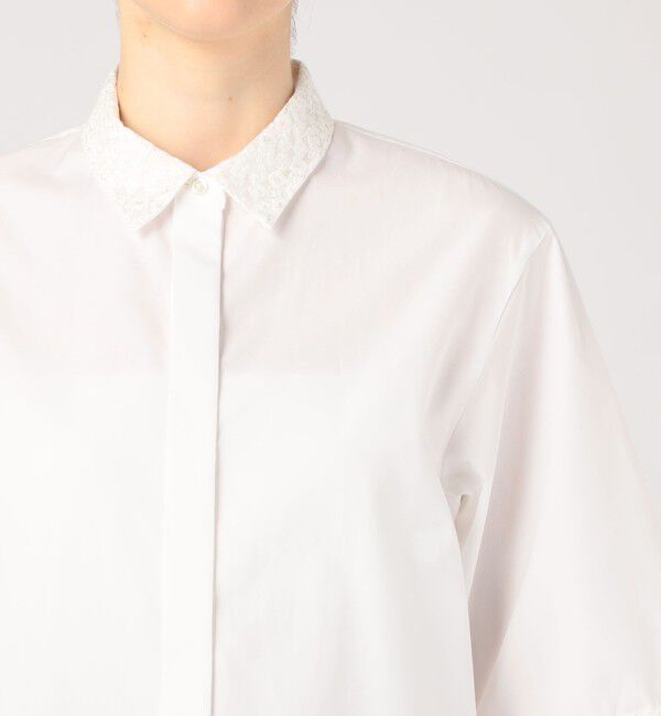 TOMORROWLAND collection「スクエアドットエンブロイダリー ハーフスリーブブラウス」|シャツ・ブラウス|