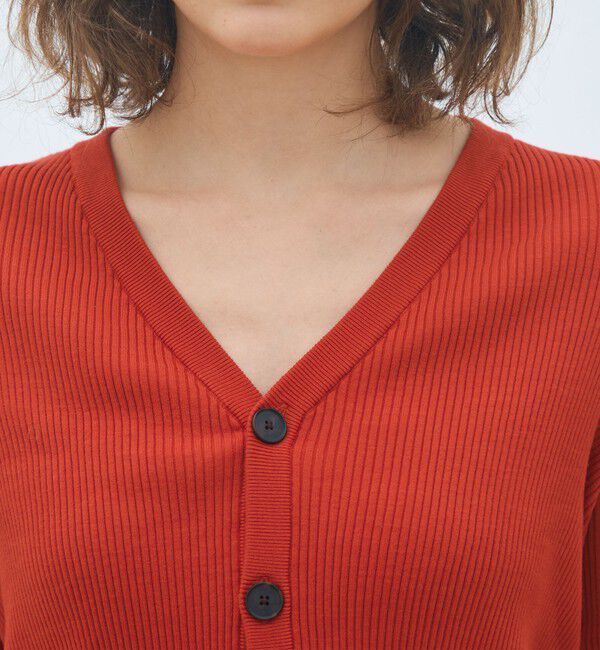 MACPHEE「コットンリブ Vネックカーディガン」|カーディガン|