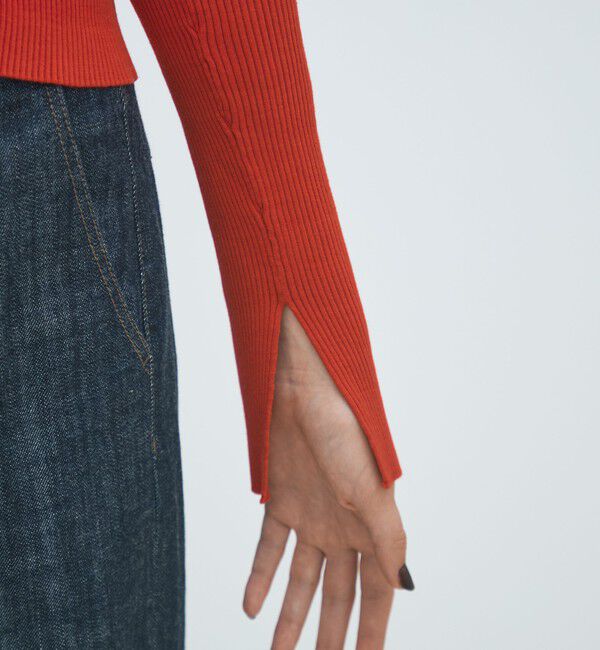 MACPHEE「コットンリブ Vネックカーディガン」|カーディガン|