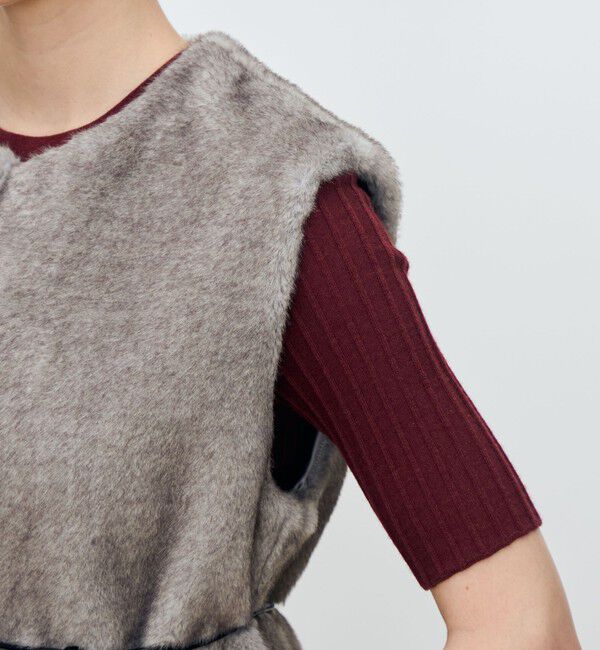 TOMORROWLAND collection「フェイクミンク ベルテッドジレ」|ベスト・ジレ|