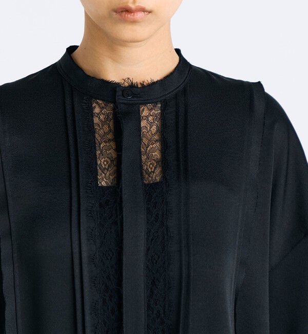 Edition「ジョーゼットレース オーバーサイズドシャツ」|シャツ・ブラウス|