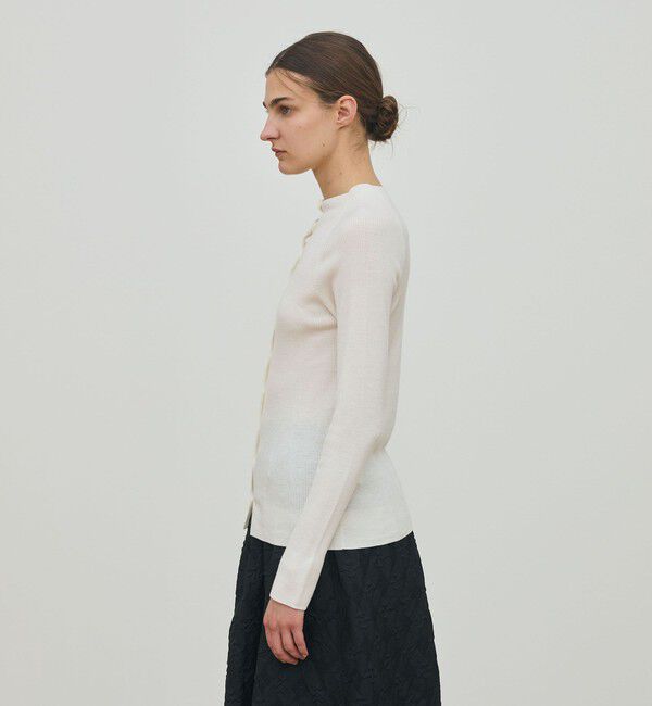 DES PRES「ウーステッドウールファインリブ ビルドネックカーディガン」|カーディガン|