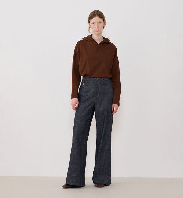 GALERIE VIE「クレープコットンジャージー フーデッドプルオーバー」|パーカー|