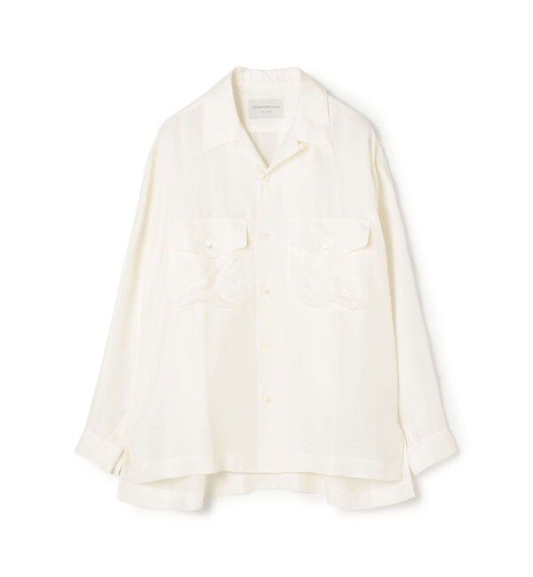 TOMORROWLAND MENS「シルク オープンカラー ダブルポケット ロングスリーブシャツ」|シャツ・ブラウス|13 オフホワイト