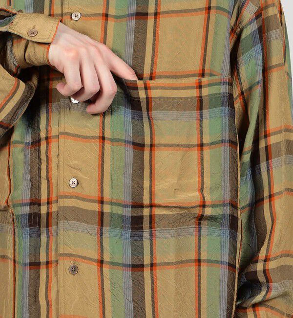 TOMORROWLAND MENS「レーヨン ダブルポケット チェックシャツ Lyria」|シャツ・ブラウス|