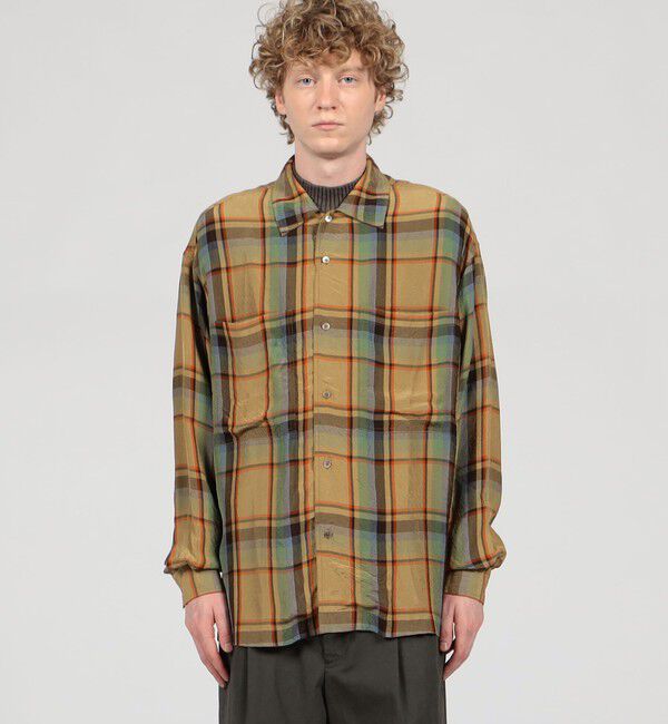TOMORROWLAND MENS「レーヨン ダブルポケット チェックシャツ Lyria」|シャツ・ブラウス|
