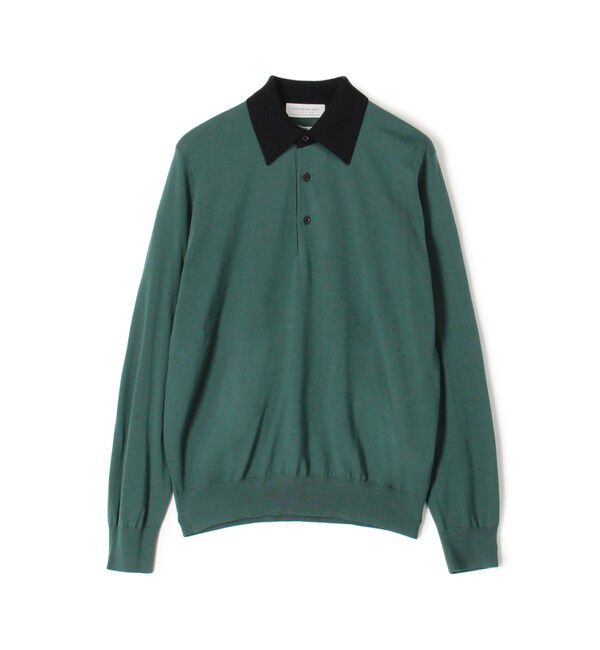TOMORROWLAND MENS「TOMORROWLAND tricot スーパーファインメリノウール ニットポロシャツ S-WOOL」|ニット・セーター|56 グリーン