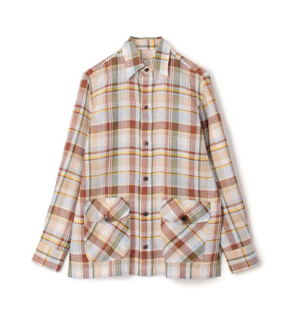 TOMORROWLAND BUYING WEAR「ERRICO FORMICOLA リネン オーバーシャツ」|シャツ・ブラウス|46 ブラウン系