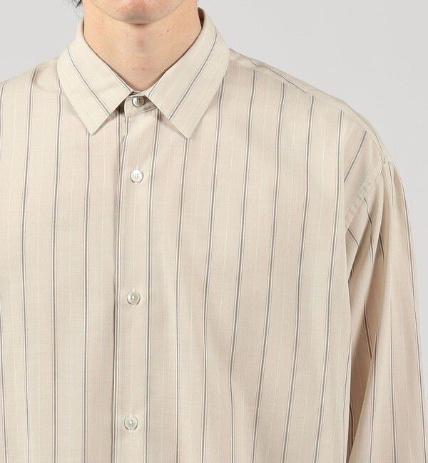 TOMORROWLAND MENS「ウールナイロンストライプ ロングスリーブ オーバーシャツ」|シャツ・ブラウス|