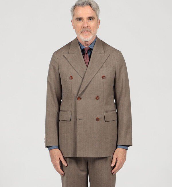 TOMORROWLAND MENS「ウールヘリンボーン ダブルブレステッド6Bジャケット」|テーラードジャケット|