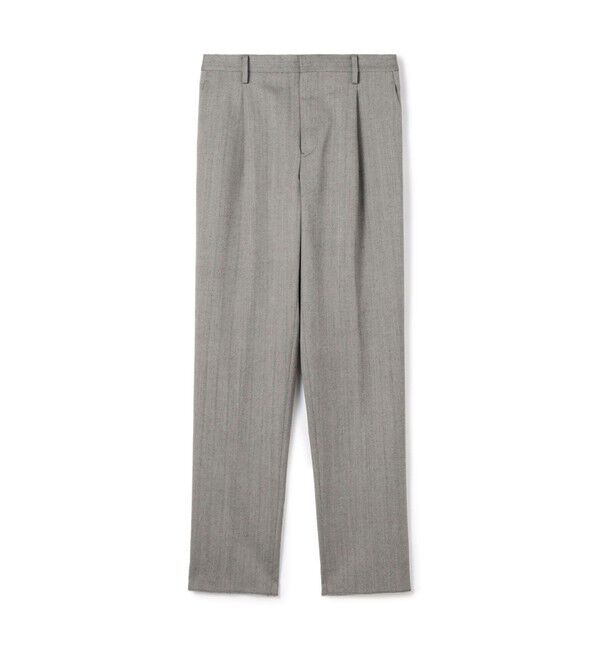 TOMORROWLAND MENS「ウールヘリンボーン 1プリーツスラックス」|スラックス|18 グレー系