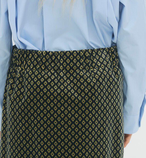 CABaN「コットンベルベット ジオメトリックプリントミニスカート」|スカート|