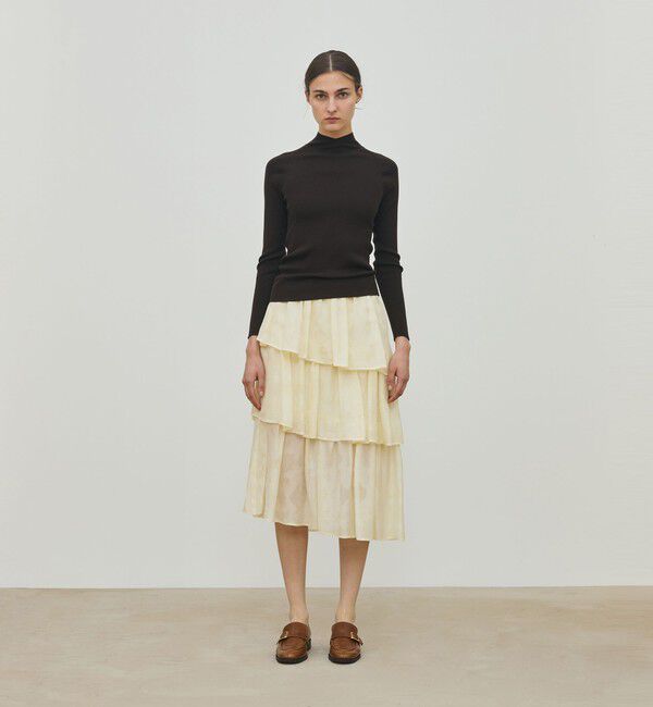 DES PRES「ムービングシャドウ ジャガード ティアードスカート」|スカート|