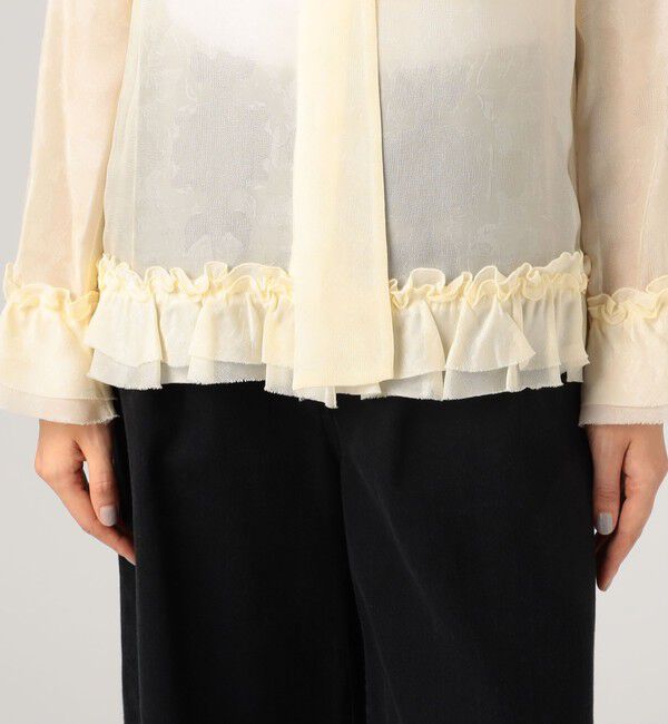 DES PRES「ムービングシャドウ ジャガード ボウタイフリルシャツ」|シャツ・ブラウス|