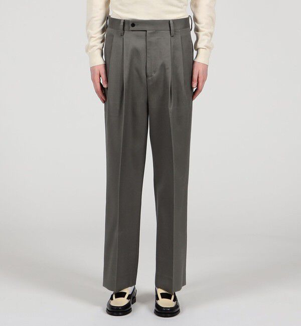 TOMORROWLAND MENS「コットンレーヨン 2プリーツ ワイドストレート バレルパンツ」|スラックス|