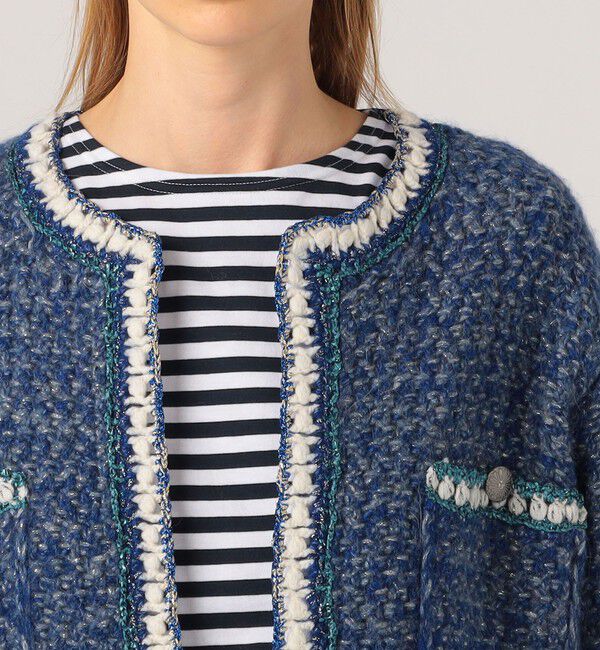 MACPHEE「ラメツイードニット 4ポケットカーディガン」|カーディガン|