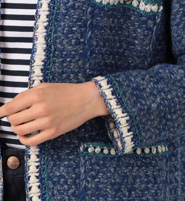 MACPHEE「ラメツイードニット 4ポケットカーディガン」|カーディガン|