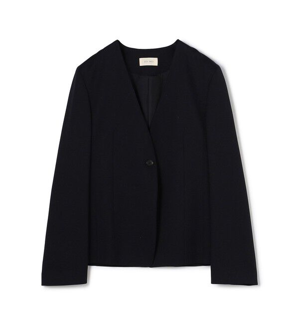 DES PRES「ポリエステルウールバラシャ Vカラージャケット」|ノーカラージャケット|69 ネイビー