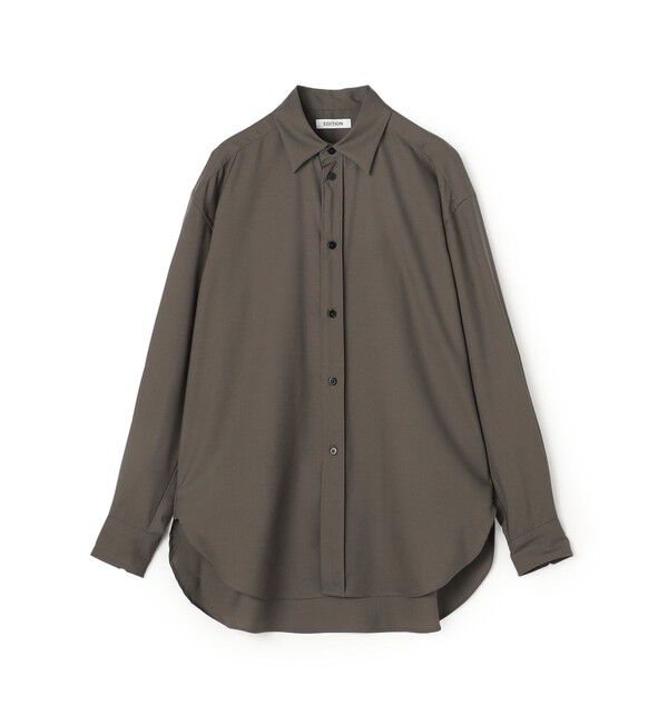 Edition「Super120'sウォッシャブルウール リラックスシャツ」|シャツ・ブラウス|53 カーキ