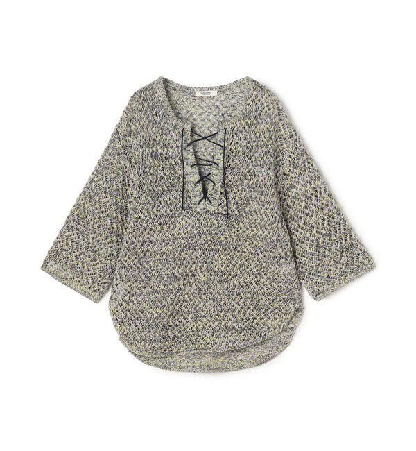 MACPHEE「ギマメッシュ レースアッププルオーバー」|ニット・セーター|72 ブラック系