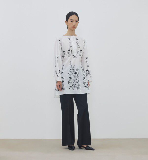 DES PRES「ボタニカルシークエンス ボリュームベルテッドチュニックブラウス」|シャツ・ブラウス|