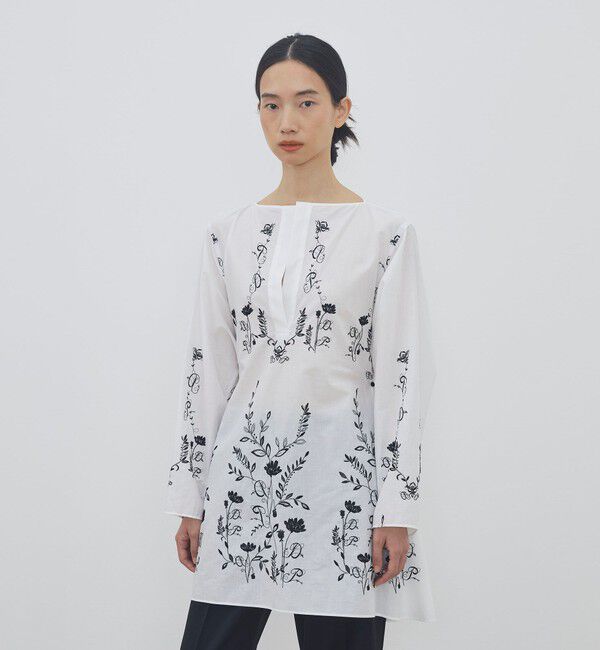 DES PRES「ボタニカルシークエンス ボリュームベルテッドチュニックブラウス」|シャツ・ブラウス|