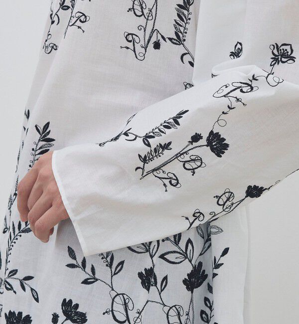 DES PRES「ボタニカルシークエンス ボリュームベルテッドチュニックブラウス」|シャツ・ブラウス|