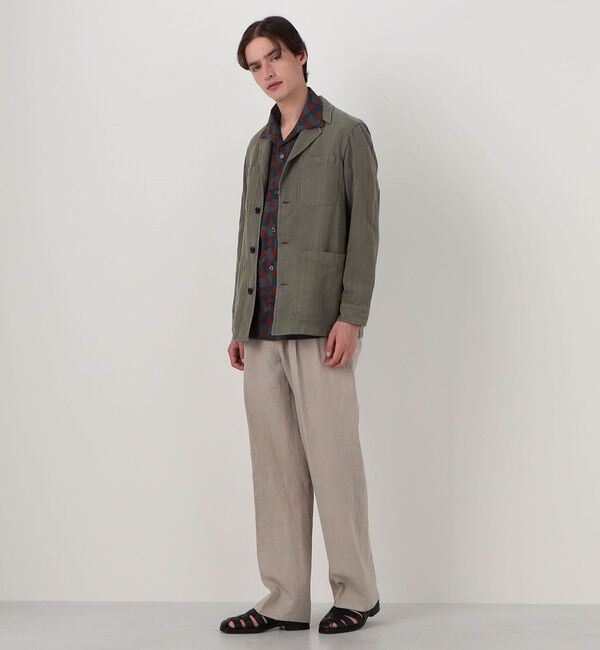 TOMORROWLAND MENS「セルロースリネンコットン カバーオールジャケット SONDRIO」|ブルゾン・スタジャン|