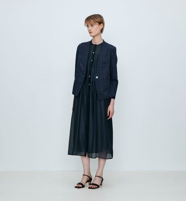 TOMORROWLAND collection「メランジジャージー キザミカラージャケット」|ノーカラージャケット|