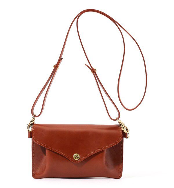 TOMORROWLAND GOODS「【別注】GLENROYAL MEDIUM PURSE WITH STRAP ブライドルレザー ショルダーミニバッグ」|ショルダー・メッセンジャー|49 テラコッタ