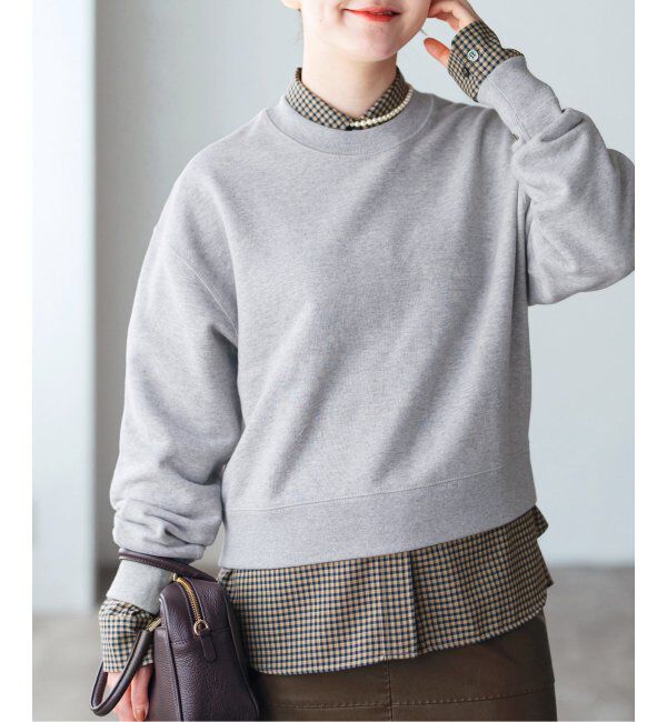 IENA「《追加2》コットン 裏毛クロップドプルオーバー」|スウェット・ジャージ|