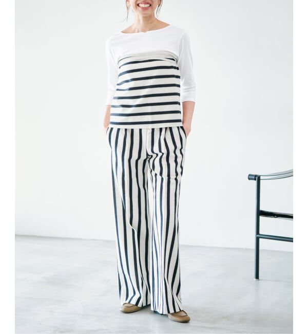 IENA「《追加2》ATON/エイトン 別注 SUVIN FRAISE ボートネック Tシャツ」|Tシャツ・カットソー|