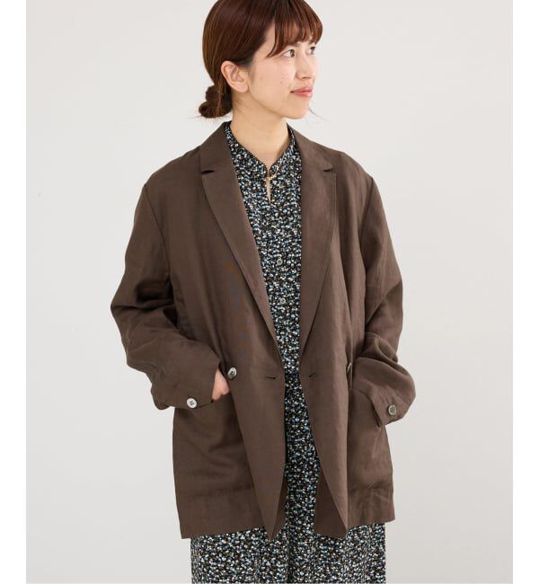 IENA「《追加》ウォッシャブル ソフトリネン リラックスジャケット」|テーラードジャケット|