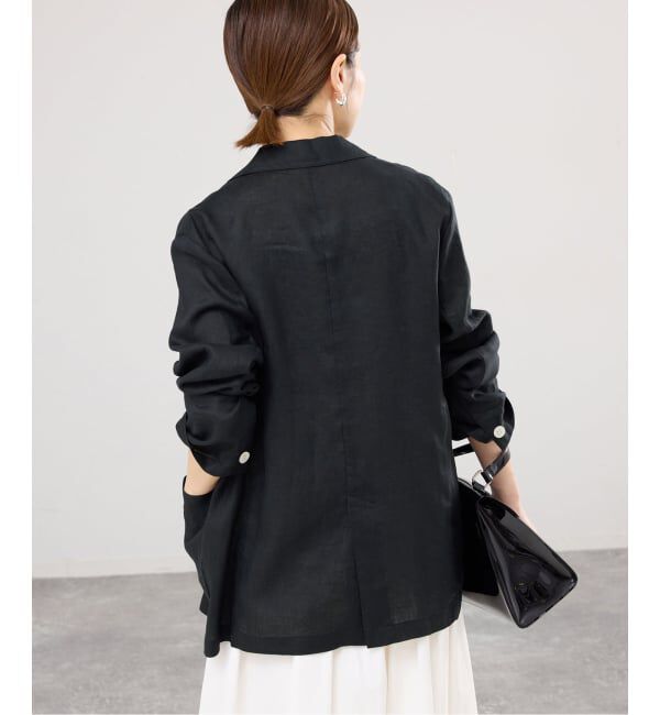 IENA「《追加》ウォッシャブル ソフトリネン リラックスジャケット」|テーラードジャケット|