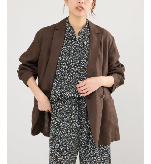 IENA「《追加》ウォッシャブル ソフトリネン リラックスジャケット」|テーラードジャケット|