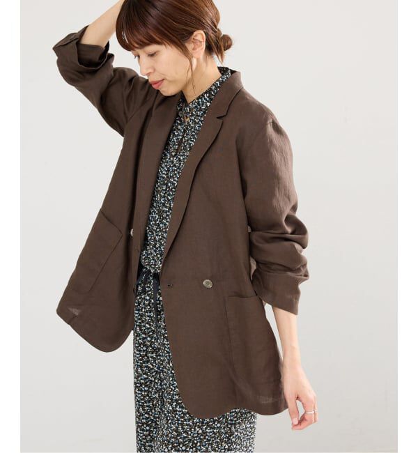 IENA「《追加》ウォッシャブル ソフトリネン リラックスジャケット」|テーラードジャケット|